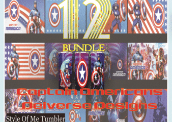 Combo 12 Captain America Diverse Designs Tumber, 20oz Skinny Straight,Template for Sublimation,Full Tumbler, PNG Digital Download 1014533239