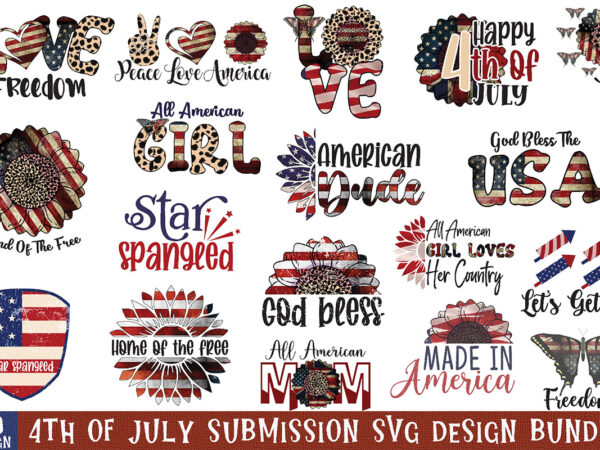 4th of july submission svg design bundle