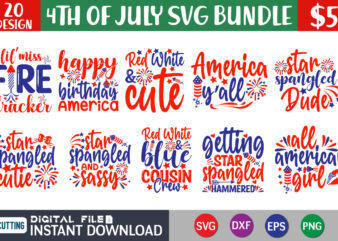 4th of July SVG Bundle, July 4th SVG, Fourth of July svg, America svg, USA Flag svg, Patriotic, Independence Day Shirt, Cut File Cricut, 4th of july shirt print template
