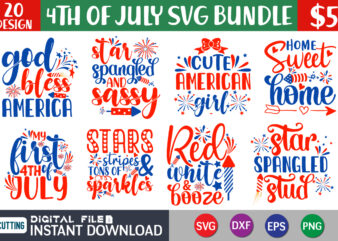 4th of July svg bundle t shirt vector illustration