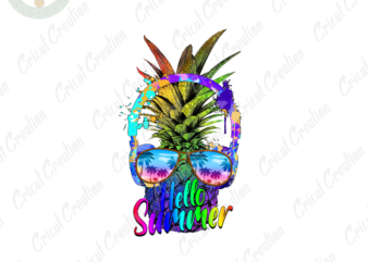 Summer holiday, Hello Summer Diy Crafts, Paint plakes Pineapple png Files , Ear Phone clipart Silhouette Files, Trending Cameo Htv Prints