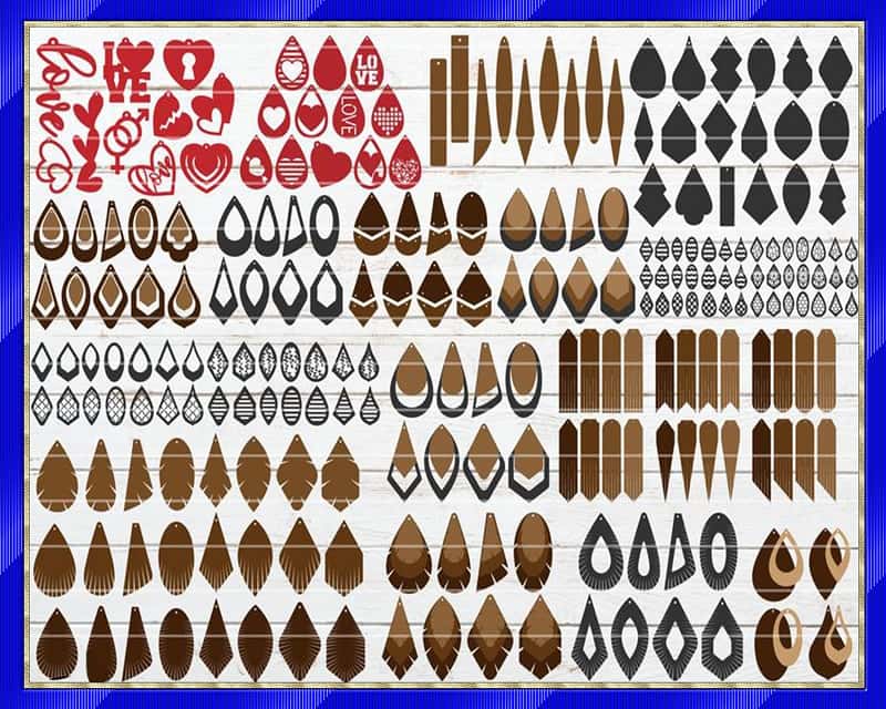 500 HUGE Earring Designs SVG Bundle, Different Earring Designs, Cuttable Leather Wood Acrylic, SVG Cut Files, Instant Digital Download 690958284