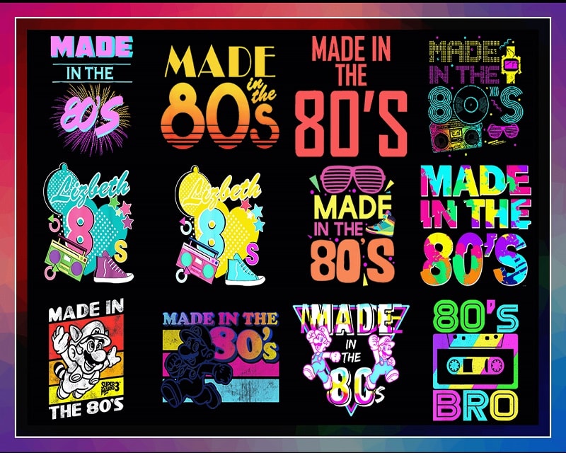 50 File PNG Bundle, Made in 80’s PNG, Retro png, Vintage 1980S Design, Nostalgia Design, Vintage design 80’s, Digital download 999902232