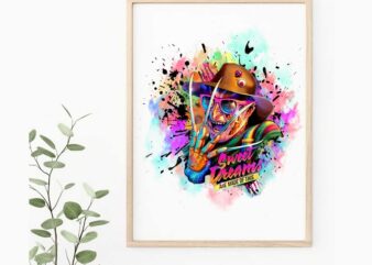 Freddy Krueger Rainbow Bright Horror Sweet Dreams png, Sublimation Design, Digital Download 1045754721