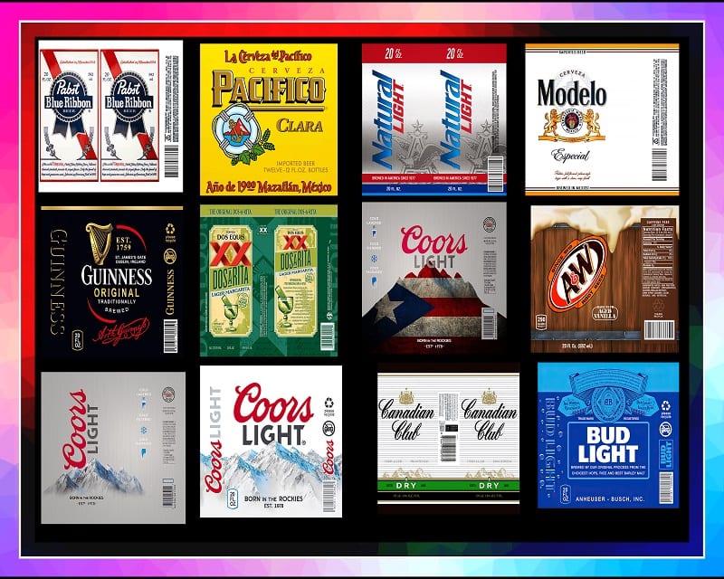 47 Beer Labels Tumbler PNG, Beer Bundle Tumbler, Beer Sublimation, Beer Design Tumbler, Beer Full Label Wrap Design, Light Beer Tumbler 992850394