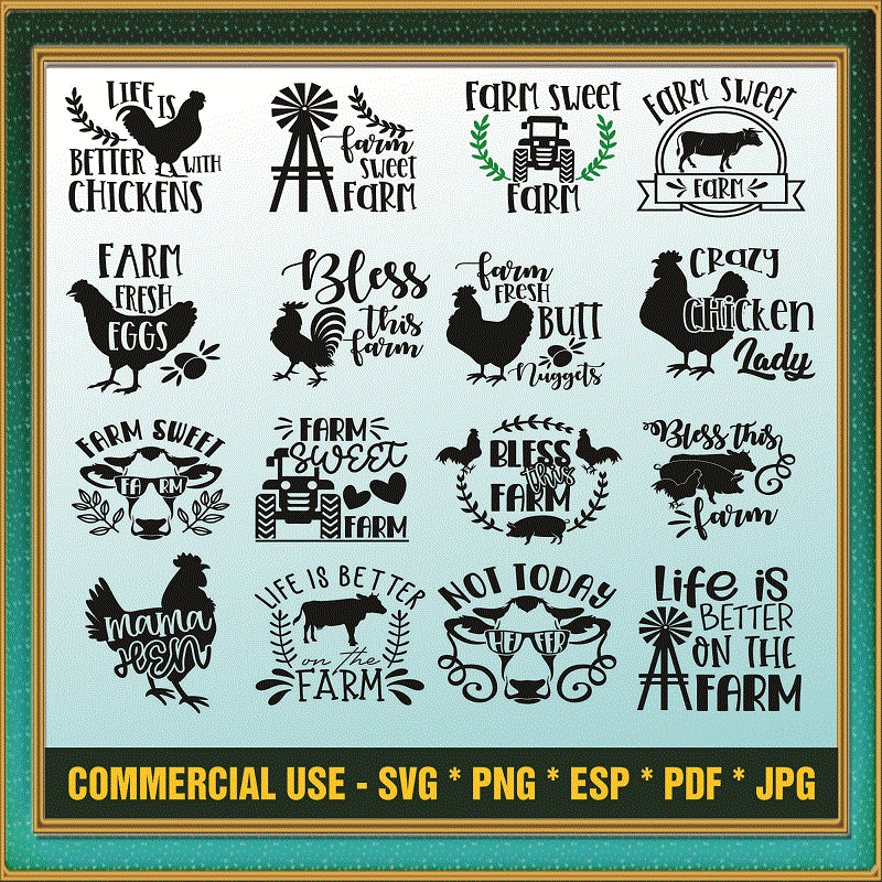 100 Farmhouse Digital Designs SVG Bundle, Farm Signs, Chicken Svg, Farm Life Svg, Welcome Svg, Farm Clipart, Svg Cut Files, Instant Download 827950873