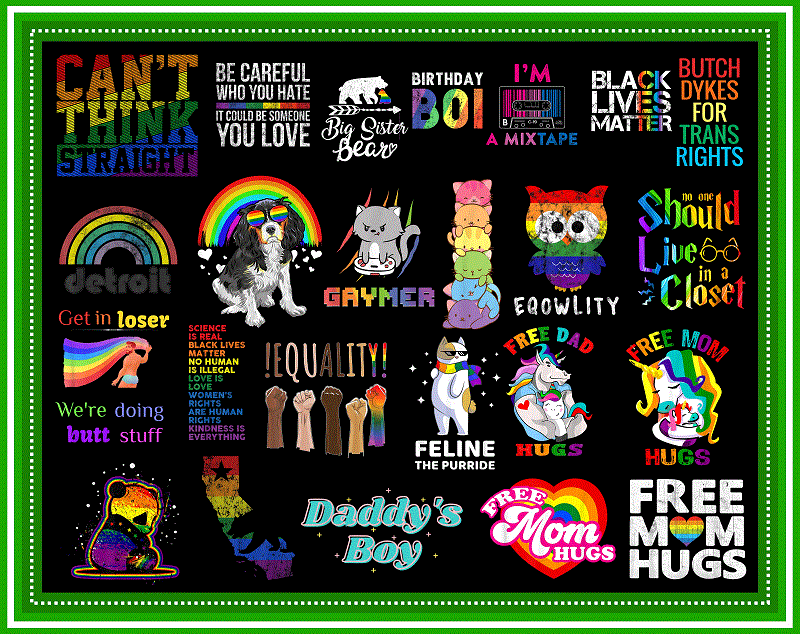 100 Designs LGBT Png Bundle, Gay, Bisexual Pride Png, Bisexual Pride With Love, Rainbow, We are All Human Design For Print, Digital Download 982931352