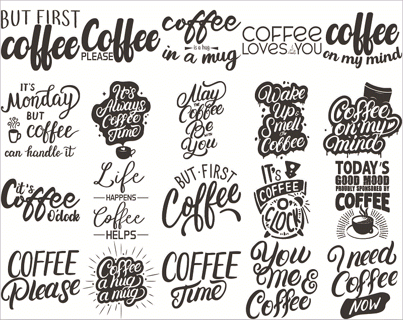 Coffee Lover SVG Bundle, Funny Coffee Quotes Svg, Caffeine Queen Svg, Coffee Obsessed Mug Design, Cut File for Cricut, Silhouette, PNG, DXF CB766035648