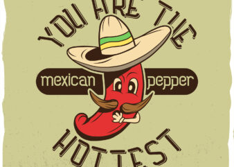 Hot pepper with a sombrero graphic t shirt
