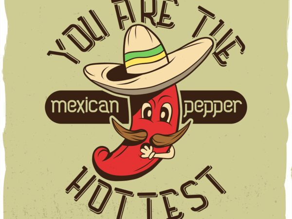 Hot pepper with a sombrero graphic t shirt