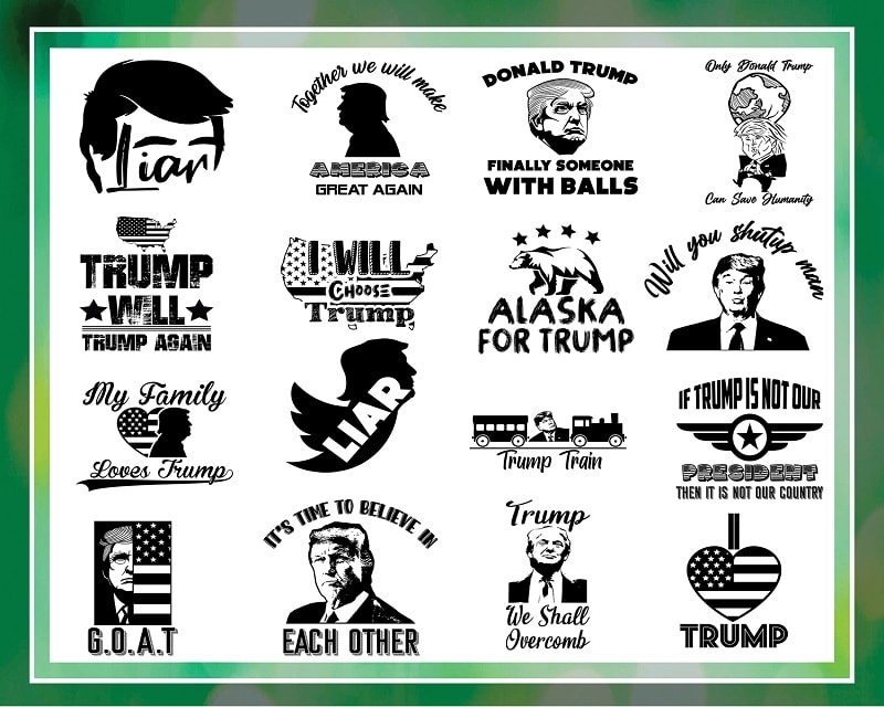 Combo 200 Trump Svg Bundle, Donald Trump png svg, Supporter trump png, Make America Great Again, Donald Trump Face Vector, Digital Download CB1006742590