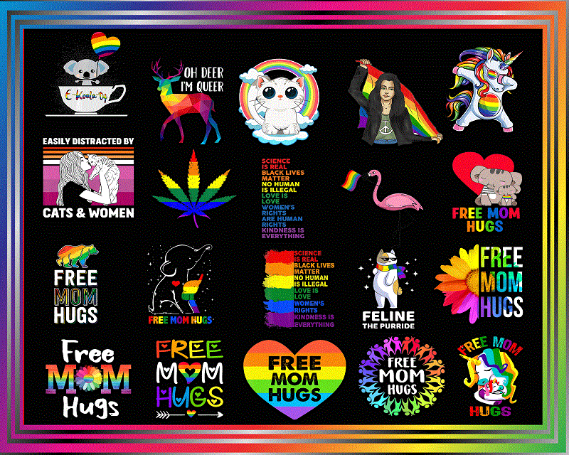 600 PNG LGBT Pride Bundle Digital Download, Festival Outfit, Rainbow Png, Gay Flag Png, Be Proud Be Fabulous Png, Free Mom Hugs PNG 990431191
