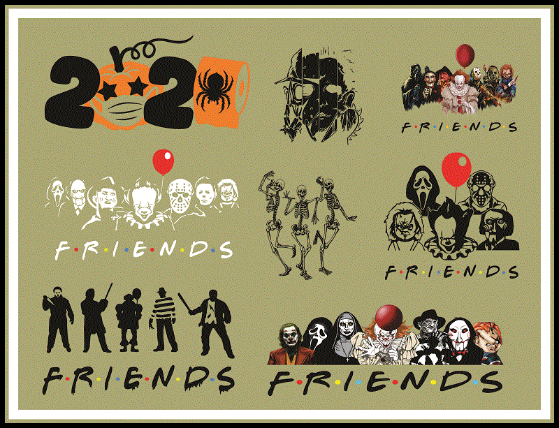 14 Halloween Horror Movie Killers, Scary Friends Png, Horror Characters Friends PNG, Horror Friends Png, Halloween friend PNG 866826266