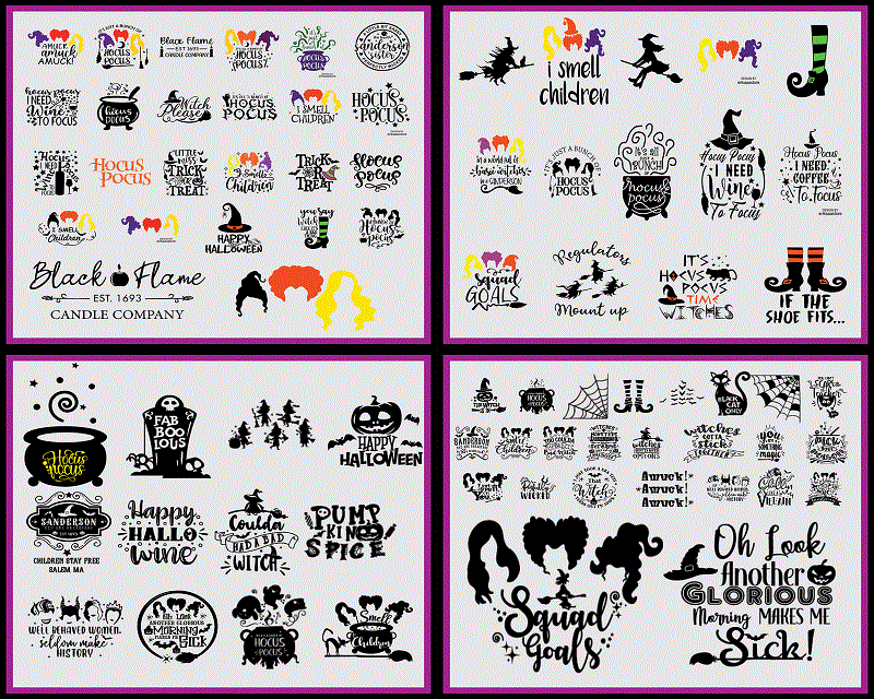 Combo 150+ Hocus Pocus SVG Bundle, Halloween SVG, Hocus Pocus Vectors, Halloween Shirt, Witch/Halloween svg, Hocus Pocus Cricut files CB891746525