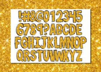 Golden alphabet png sublimation design, Hand drawing alphabet vector, awesome alphabet clipart separated, hand drawn fonts vector