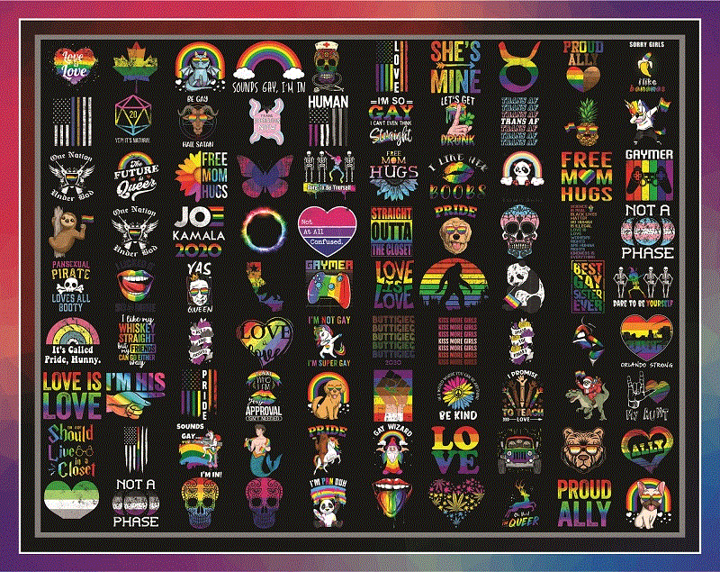 Combo 1000+ LGBT Pride Bundle, Gay Flag Png, LGBT Png, Rainbow Png, Be Proud Be Fabulous Png, Lgbt Awareness, Pride Parade, Digital Download CB1002265288