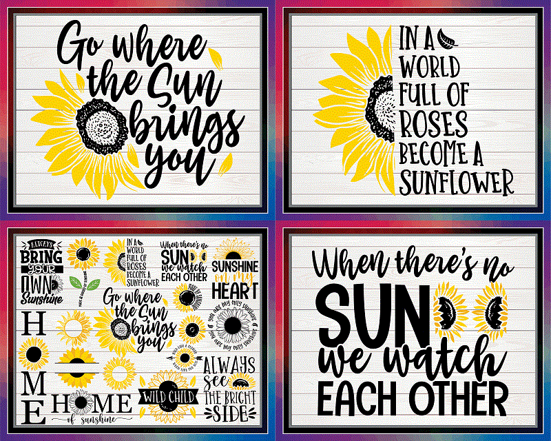 Combo 300+ Sunflower SVG/PNG Bundle, Sunflower Queen Png, Flower Lover Png, Sunflower Sticker, Sunflower monogram, Sunflower ClipArt-Quotes CB1003329087