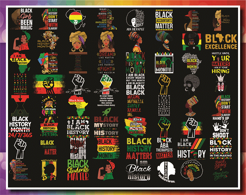 Combo 550+ PNG Bundle, Black History Month png, Black Pride png, African American png, Afro Women png, Sublimation Black History, Digital Download CB1007303136