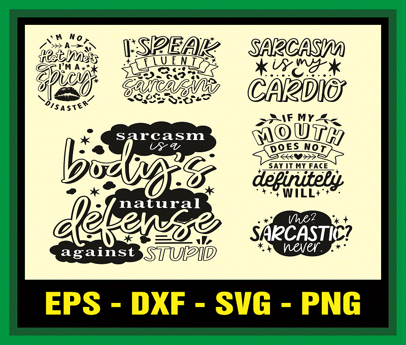 25 Designs Sarcastic Quote SVG Bundle, Funny Quote Clipart Printable, Cut File Bundle for Cricut, Cameo Silhouette, T-shirt & Mug Making SVG 969820326