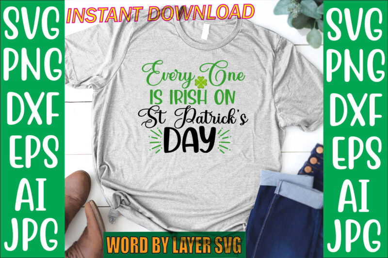 St Patrick's Day SVG Bundle, vol.3 20 svg bundle t-shirt design ,Lucky svg, Irish svg, St Patrick's Day Quotes, Shamrock svg, Clover svg, Cut File, Cricut, Silhouette, PNG,St Patrick's Day