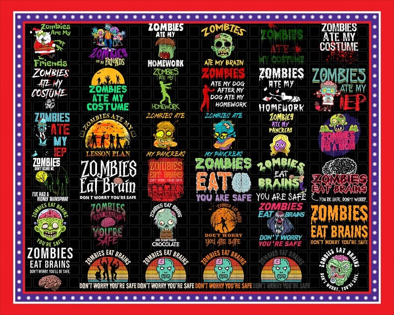 Combo 426 Zombie Halloween Png Designs, Zombie Halloween PNG Bundle, Zombie png, Halloween Quotes, Chilling With My Zombie, Horror Picture 1019379001
