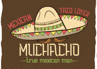 Mexican hat sombrero with mustache t shirt designs for sale