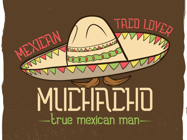 Mexican hat sombrero with mustache t shirt designs for sale