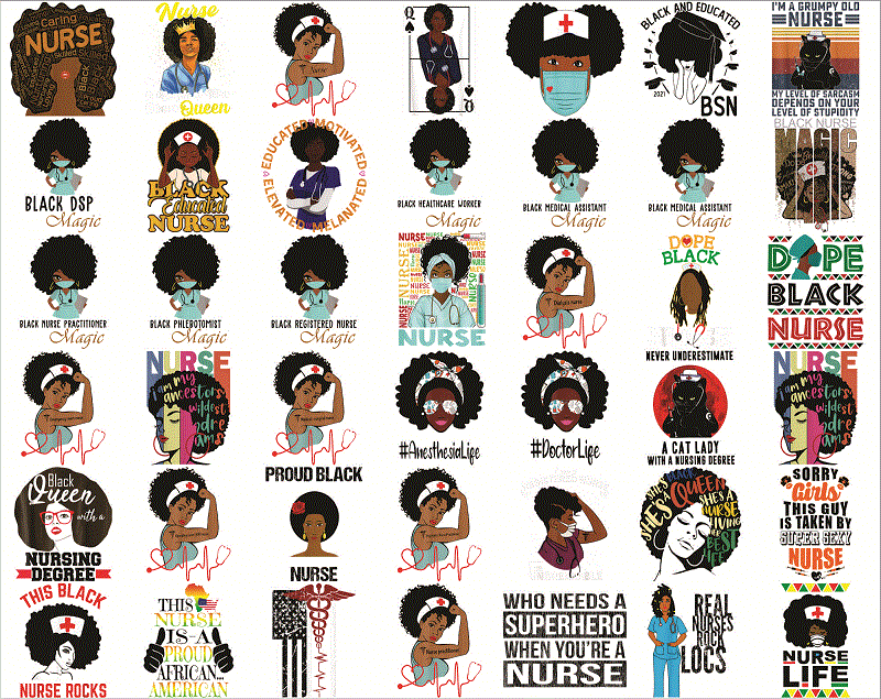 160 Black Nurse png Bundle, Black Nurse PNG,Dope Black Nurse,Black Nurse Magic,Black Live Matters,Black Pride Gift,Melanin Nurse 1009585613