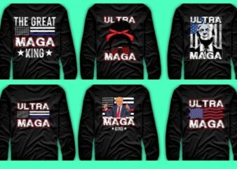 6 Ultra Maga design, Retro Vintage American Flag cool Ultra Maga T-Shirt esign vector,The Great Maga King png, svg, eps, vector, editable, funny, saying, ultra maga, patriotic, usa flag, american