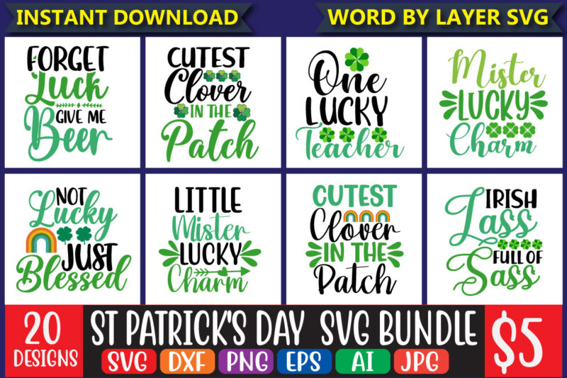St Patrick's Day SVG Bundle, Lucky svg, Irish svg, St Patrick's Day Quotes, Shamrock svg, Clover svg, Cut File, Cricut, Silhouette, PNG,St Patrick's Day SVG Bundle, Lucky svg, Irish svg,