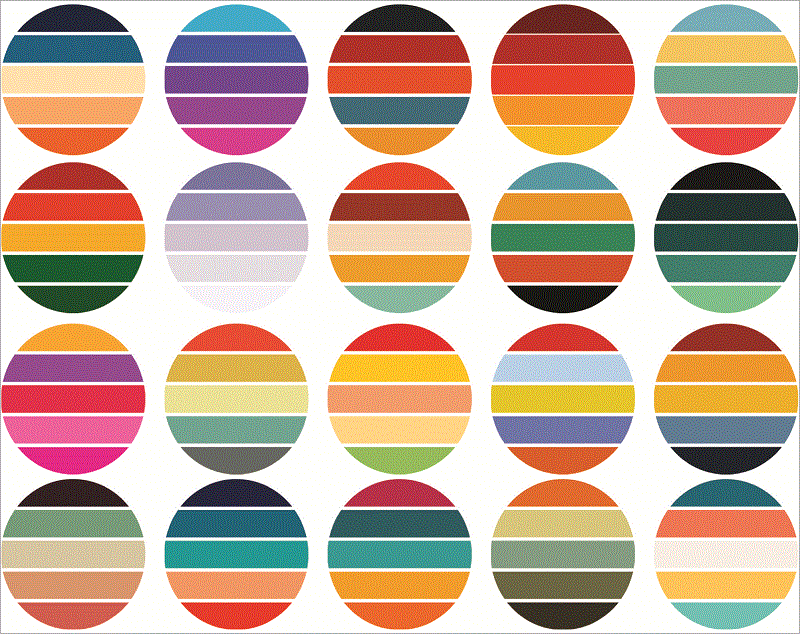 33 Files Retro Colored Circle Sunsets Clipart, Circle Round Background Vintage Color Palettes Commercial License Print On Demand 988658536 988658536