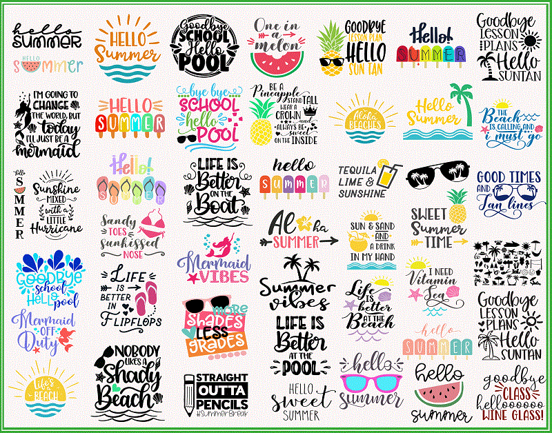 Combo 140+ Summer SVG Bundle, Hola Beaches Cut File, Beach Svg, Mermaid Svg, Summer Clipart, Beach Shirt Svg, Instant Download CB775219310