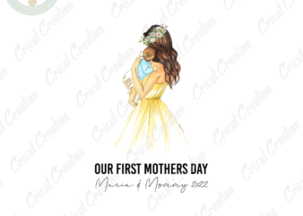 Mother’s day , Our First mother day Diy Crafts, Love Children PNG Files , New Born Baby Silhouette Files, Trending Cameo Htv Prints t shirt designs for sale