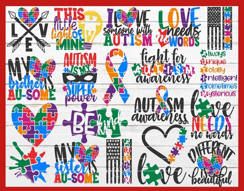 Combo 990+ Autism SVG Bundle, Autism Awareness, Autism Rainbow PNG, Peace love autism, Autism rainbow png, Autism Gift, Instant download CB769394850
