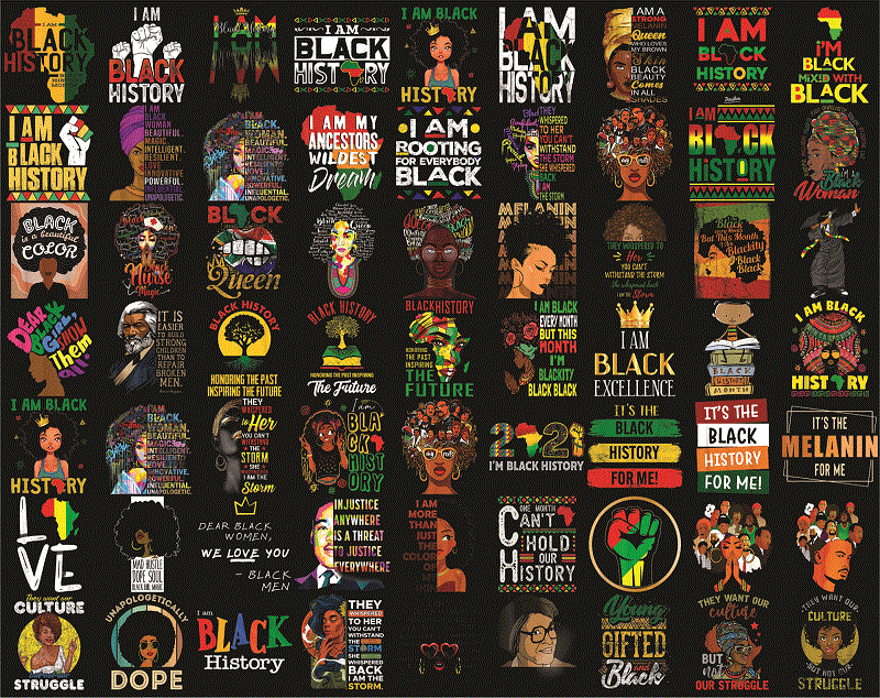 Combo 550+ PNG Bundle, Black History Month png, Black Pride png, African American png, Afro Women png, Sublimation Black History, Digital Download CB1007303136