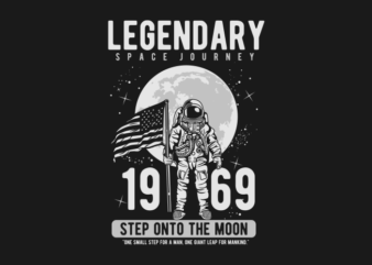 ASTRONAUT AND THE MOON CARTOON t shirt vector