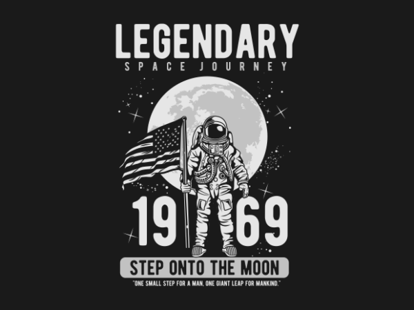 Astronaut and the moon cartoon t shirt vector