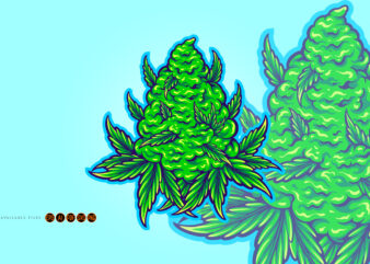 Weed leaf plant natural Hemp Cannabis illustration t shirt design for sale