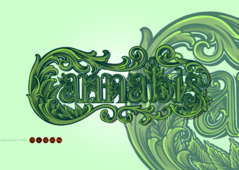 Classic luxury cannabis word lettering