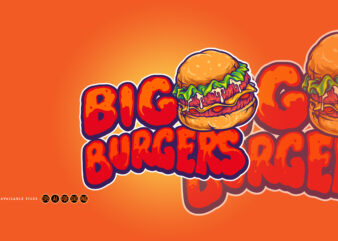 Delicious big burger fast food Logo Restaurant