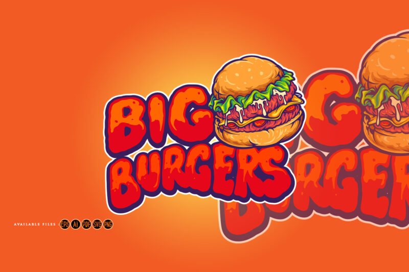 Delicious big burger fast food Logo Restaurant