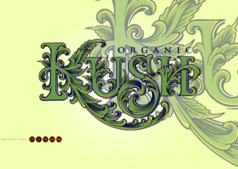 Luxury vintage lettering word kush