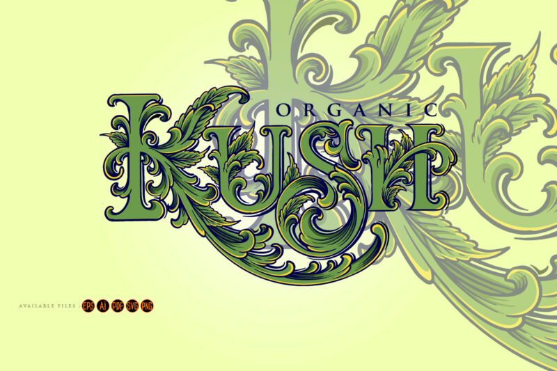 Luxury vintage lettering word kush