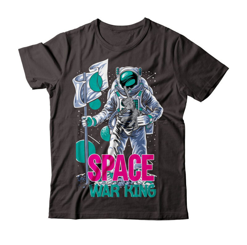 Space War Kinf Graphic Tshirt Design , Space soldier tshirt design , astronaut vector graphic t shirt design on sale ,space war commercial use t-shirt design,astronaut t shirt design,astronaut t