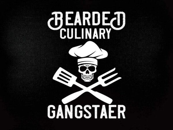 Bearded culinary gangster vintage cooking guru svg printable files t shirt template
