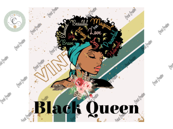 Black women , black queen vintage retro diy crafts, black women retro svg files for cricut, beauty black retro silhouette files, trending cameo htv prints t shirt template