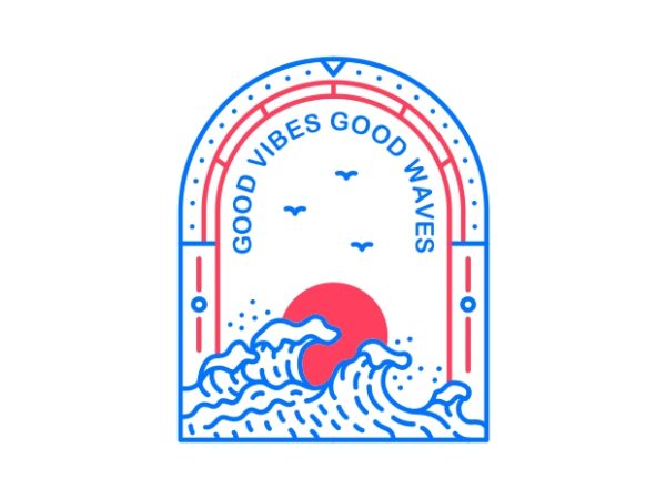 Good vibes good waves 2 t shirt design template