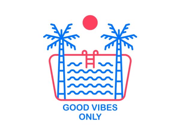 Good vibes only t shirt design template