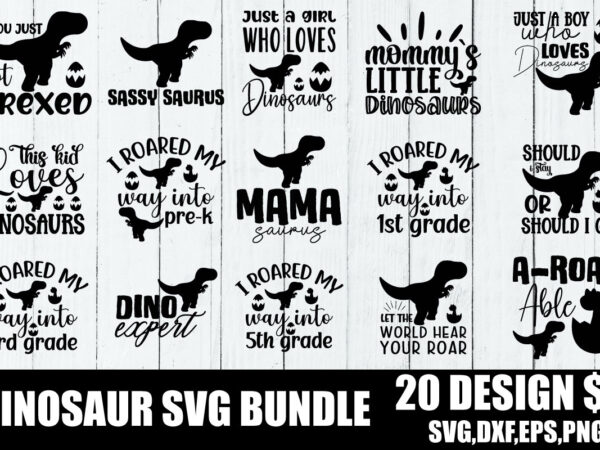 Dinosaur svg bundle t shirt vector illustration