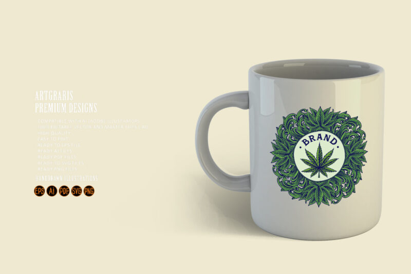 Classic luxury cannabis floral badge